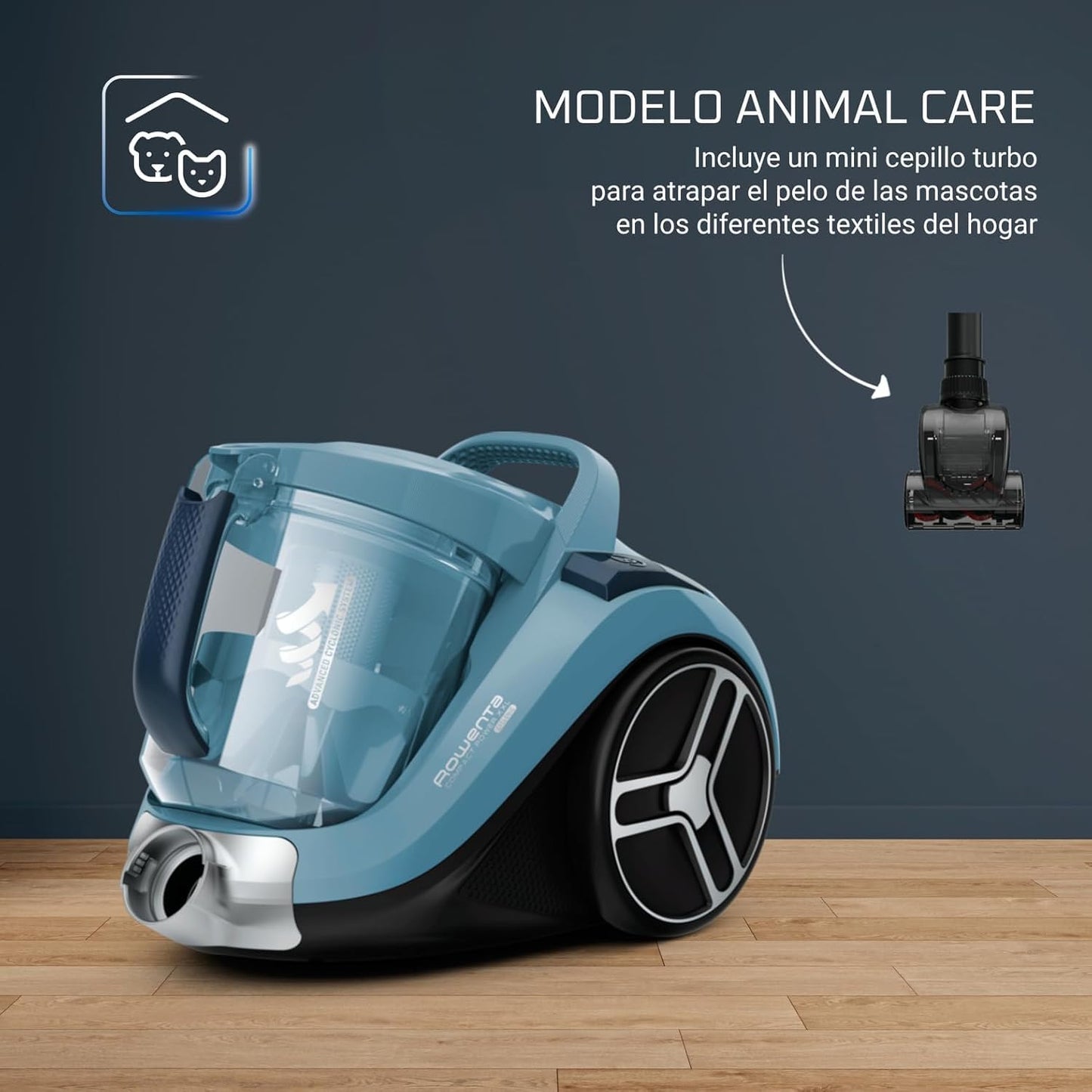 Zyvac Beutelloser Bodenstaubsauger mit Kabel – 2,5L XXL-Behälter, EffiTech Motor, Zyklon-Technologie, Tierhaar-Aufsatz, Leise Leistung