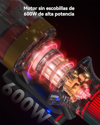 Zyvac Kabelloser Staubsauger 600W 58kPa – 75 Min Laufzeit, Doppelter 1,8L Staubbehälter, Leistungsstarker Akku-Staubsauger, Ideal für Tierhaare