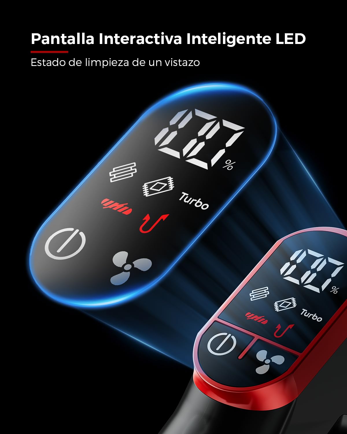 Zyvac Kabelloser Staubsauger 550W 48000Pa – 70 Min Laufzeit, 1,6L Staubbehälter, 8-stufige Filtration, Anti-Verhedderungs-Bürste, Leise, Rot