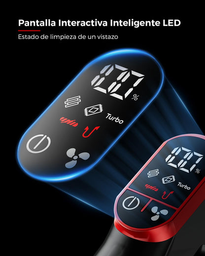 Zyvac Kabelloser Staubsauger 550W 48000Pa – 70 Min Laufzeit, 1,6L Staubbehälter, 8-stufige Filtration, Anti-Verhedderungs-Bürste, Leise, Rot