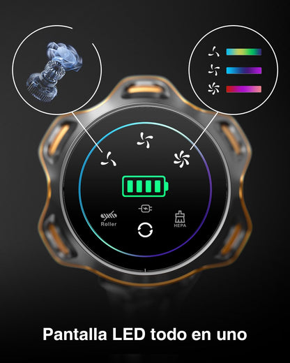 Zyvac Kabelloser Staubsauger 580W 48kPa – 65 Min Laufzeit, 1,6L Staubbehälter, LED-Touchdisplay, 8-stufige Filtration, Selbststehend, Ideal für Haustiere