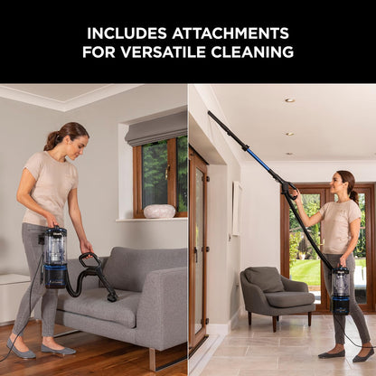 Zyvac Kabelgebundener Vertikalstaubsauger 750W – Lift-Away Funktion, LED-Bodendüse, Antiallergen-System, 8 m Kabel, 1,1 L Behälter, Blau/Schwarz