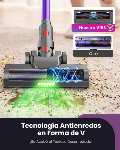 Zyvac Kabelloser Staubsauger 580W 45kPa – 70 Min Laufzeit, 1,8L Staubbehälter, Anti-Verhedderungs-Bürste, Touchdisplay, Wandladung, 6-in-1, Ideal für Haustiere