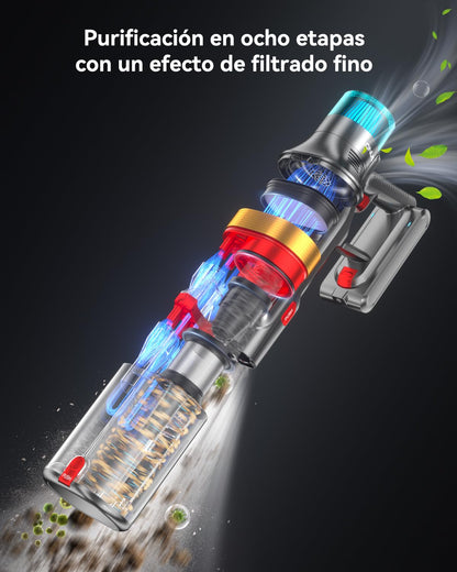 Zyvac Kabelloser Staubsauger 600W 58kPa – 75 Min Laufzeit, Doppelter 1,8L Staubbehälter, Leistungsstarker Akku-Staubsauger, Ideal für Tierhaare